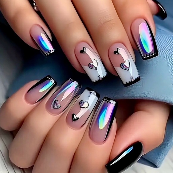 Heart Fake Press On Nails NWT - Picture 5 of 10